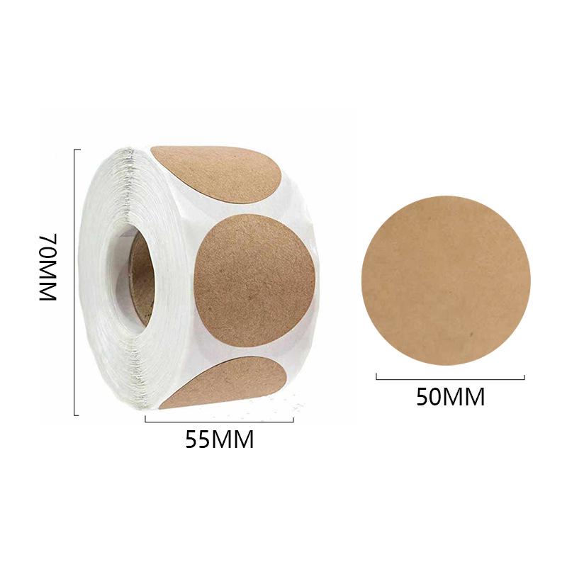 Round Die-Cut Self-Adhesive Kraft Paper Stickers - Strong, Handwritten Packaging Labels