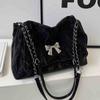 Fashi Bow Tote Bag for Women 2026 New Versatile Handbags Large Capacity Chain Single Shoulder Crossbody Bags Trend
