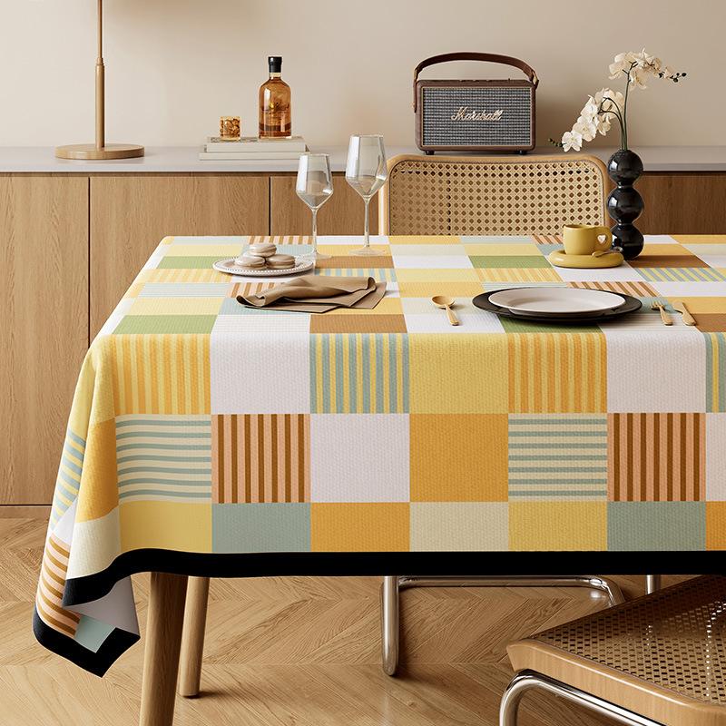 Geometric Light Luxury Dining Tablecloth Waterproof And Oil Proof Tablecloth Rectangular Dining Table And Coffee Table Dustproof