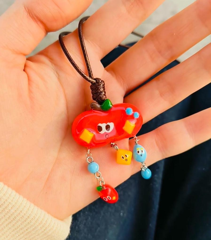 Summer Niche Handmade Color Dopamine Beaded Children's Fun Necklace Creative Cute Versatile Sweet Collarbone Chain