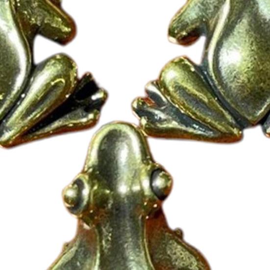 Yousheng Mini Mosiężna Figurka Żaby 1 Cal Mały Szczęśliwy Talizman Kieszonkowy Mała Miedziana Żaba Statuetka Zwierzęca do Ogrodu Podwórka Balkonu Półka Dekoracyjna do Medytacji Zen