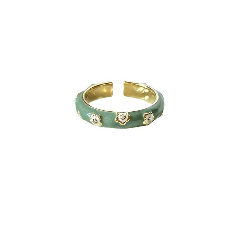 Pearl Bunny Ring Hepburn Style Fashion Metal Enamel Index Finger Ring Niche Design High-end Ring