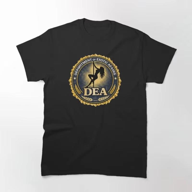 

DEA Department of Exotic Affairs funny spoof meme Tshirt unisex 100cotton 2026 summer New breathable Short sleeve graphic shirt S