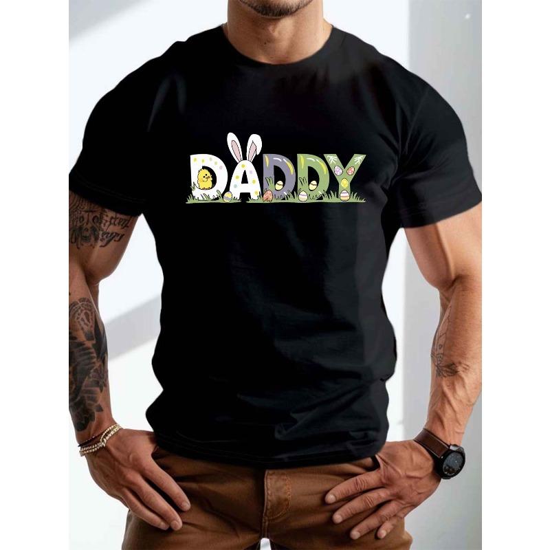 

European Size DADDY with Easter decorations Crinkle Plus Size Men s T-Shirt, PLUS SIZE S чорний