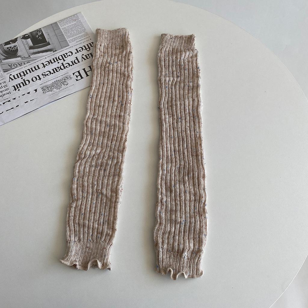 Wool Cashmere Women Leg Warmers Autumn Winter Warm Knitted Foot Cover Knee Socks Lolita Girls Solid Color Leg Warmer Stockings