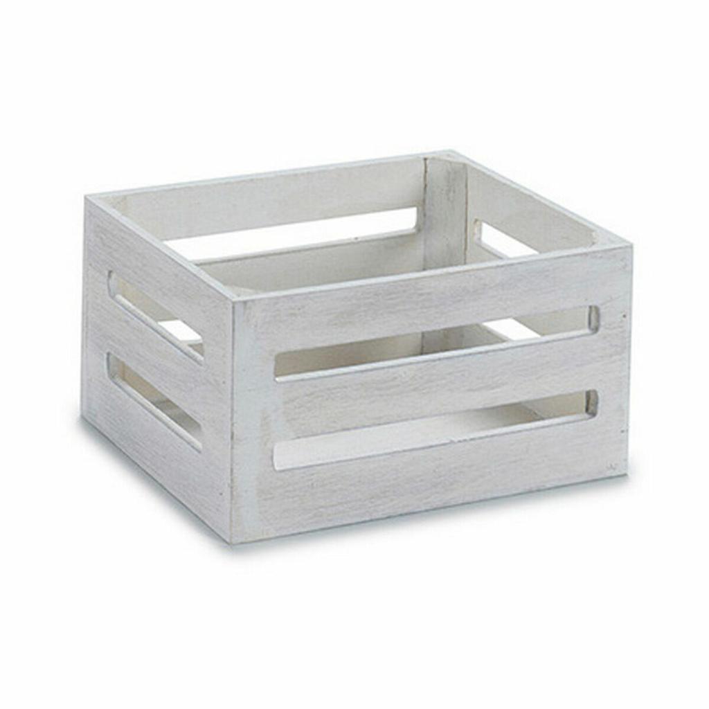Decorative Box White Wood 16 X 8 X 11 Cm (60 Units)