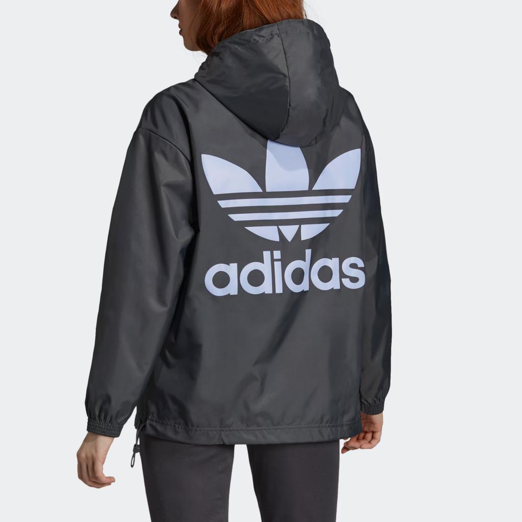 adidas Originals Logo Design Loose Fit Windbreaker Jacket Women Jacket Light-Gray DX4263