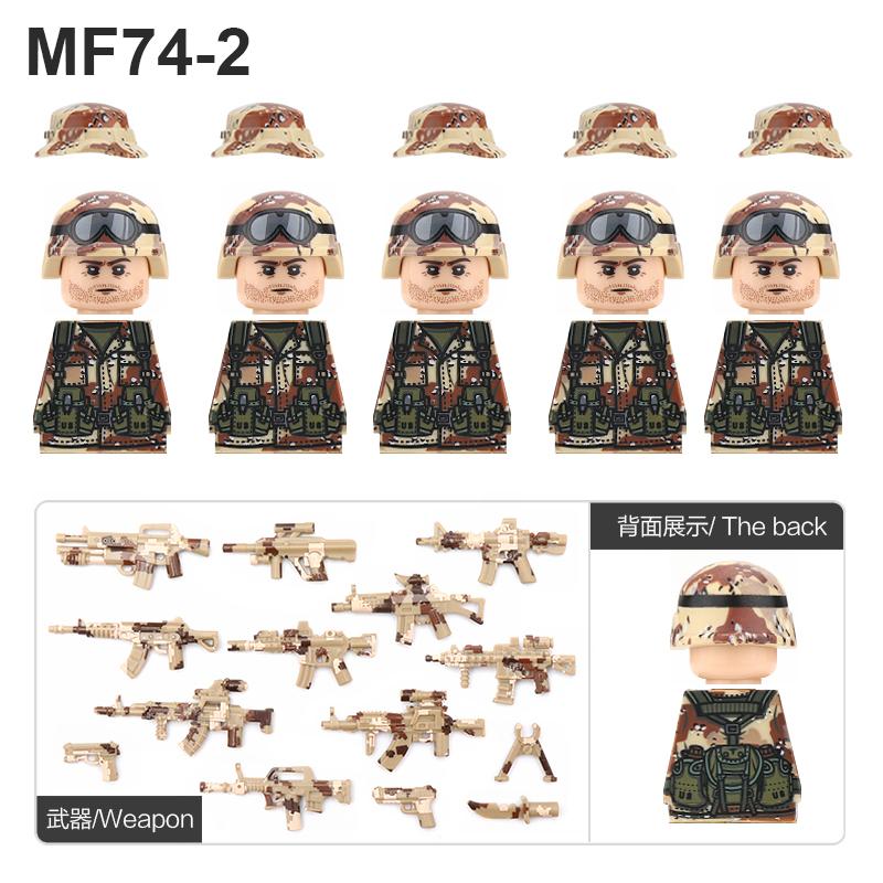 WW2 Soldiers U.S Army Special Forces Camouflage Figures Building Blocks City Police Military Weaponos Gun Bricks