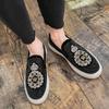 New Luxury Men Embroidered Rhinestone Loafter Leisure Leather Shoes Male Comfortable Sneakers Tenis Masculino Zapatos Hombre