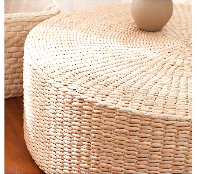 Thickened Straw Braided Tatami Meditation Cushion - Round Kneeling Pad & Zafu Stool