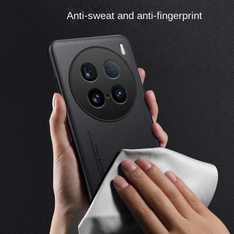 For VIVO X100 Ultra Case Soft Vegan Leather Grain Slim Protective Back Cover Case For VIVO X100 X90 Pro Plus Full Cover Shell