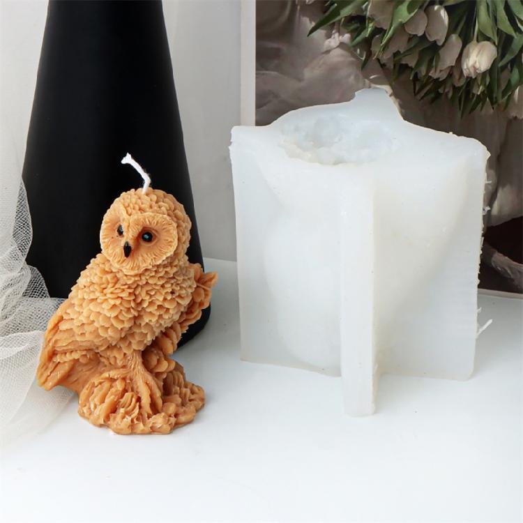 Home Decors Owl Candle Silicone Mould Sturdy Silicone Owl Shaped Candle Casting Mould for Professional and Beginners