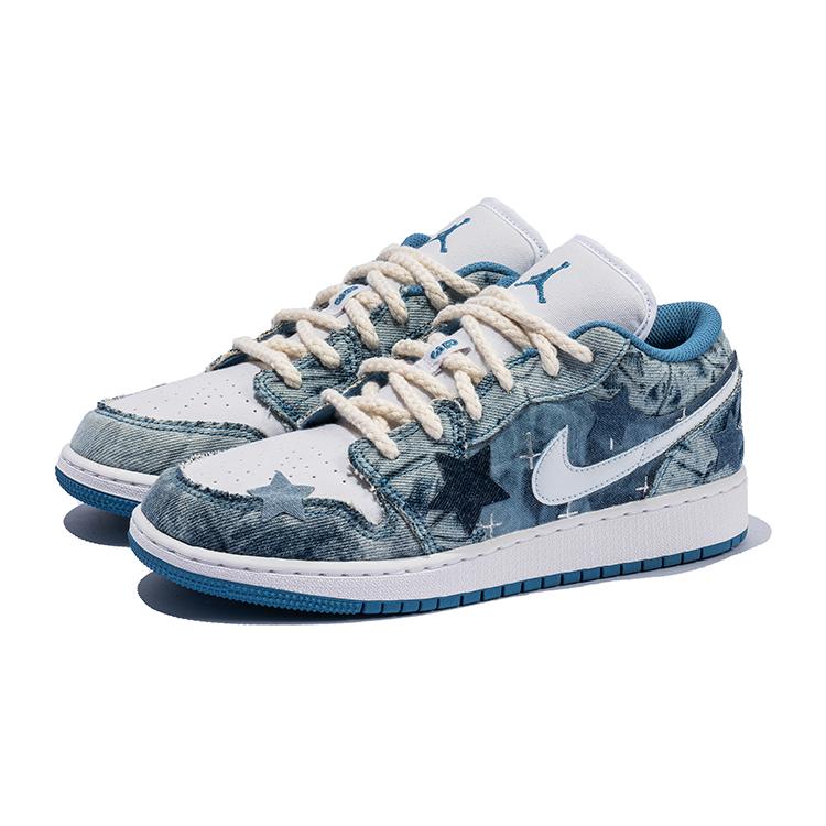 Jordan Air Jordan 1 Low top Vintage Basketball Shoes GS White DM8947-100(TeamB-)