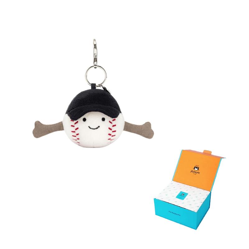 

JELLYCAT Fun Sports Series Baseball Bag Charm Plush Toy Backpack Pendant Doll Plush Pendant 12cm Height Fun Sports Baseball бежевый