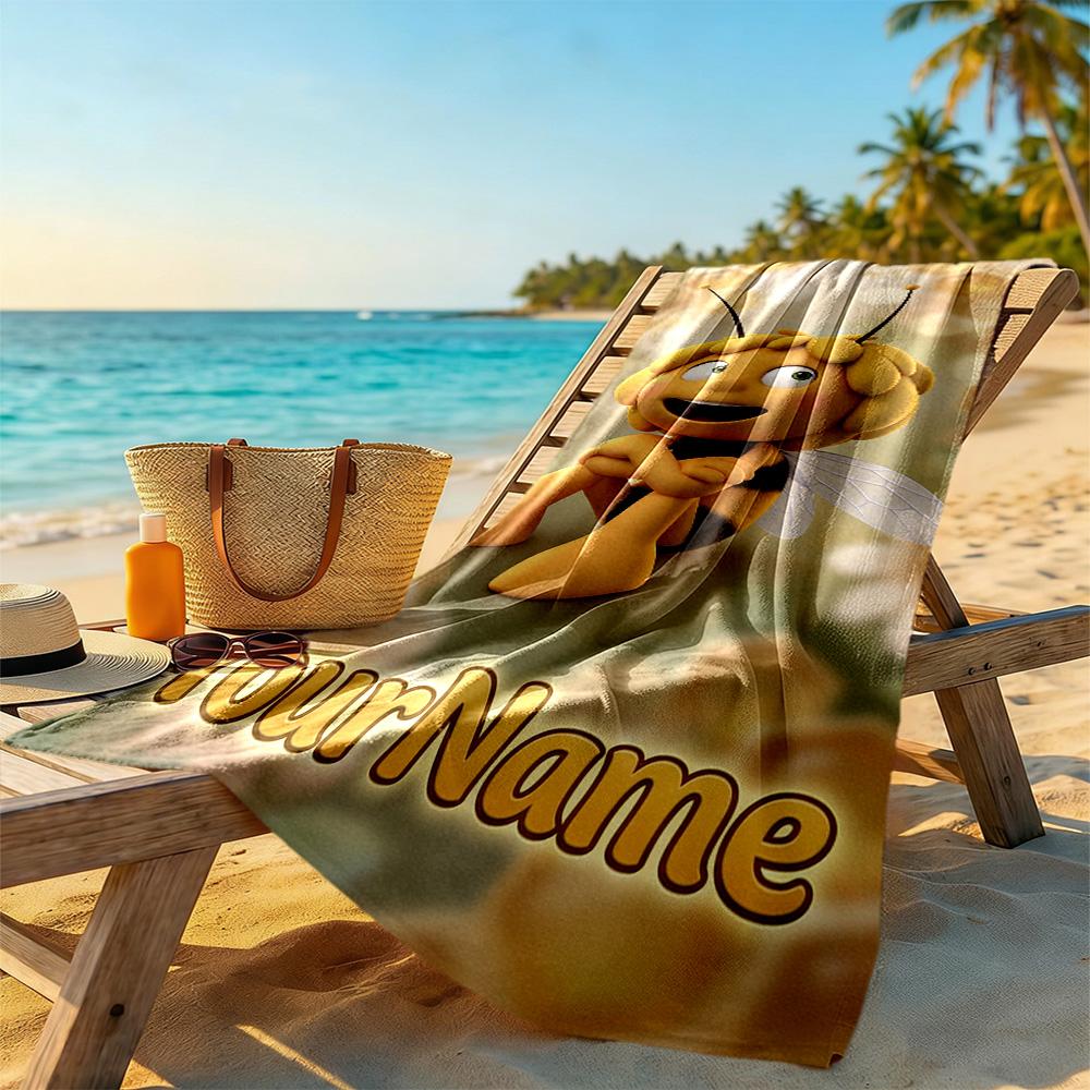 Biene Maja Customizable Name Beach Towel Super Soft & Absorbent