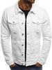 Men's European Denim Jacket: Slim Fit, Solid Color, Thick for Spring To Winter.
