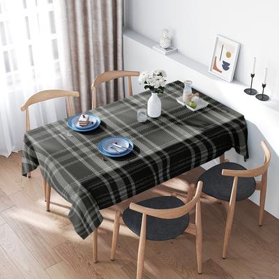 Karierte Tischdecke Innenbereich Einfarbig Esszimmer Heimdekoration Wasserdicht Waschbar Moderner Stil Restaurantabdeckung 130X265Cm