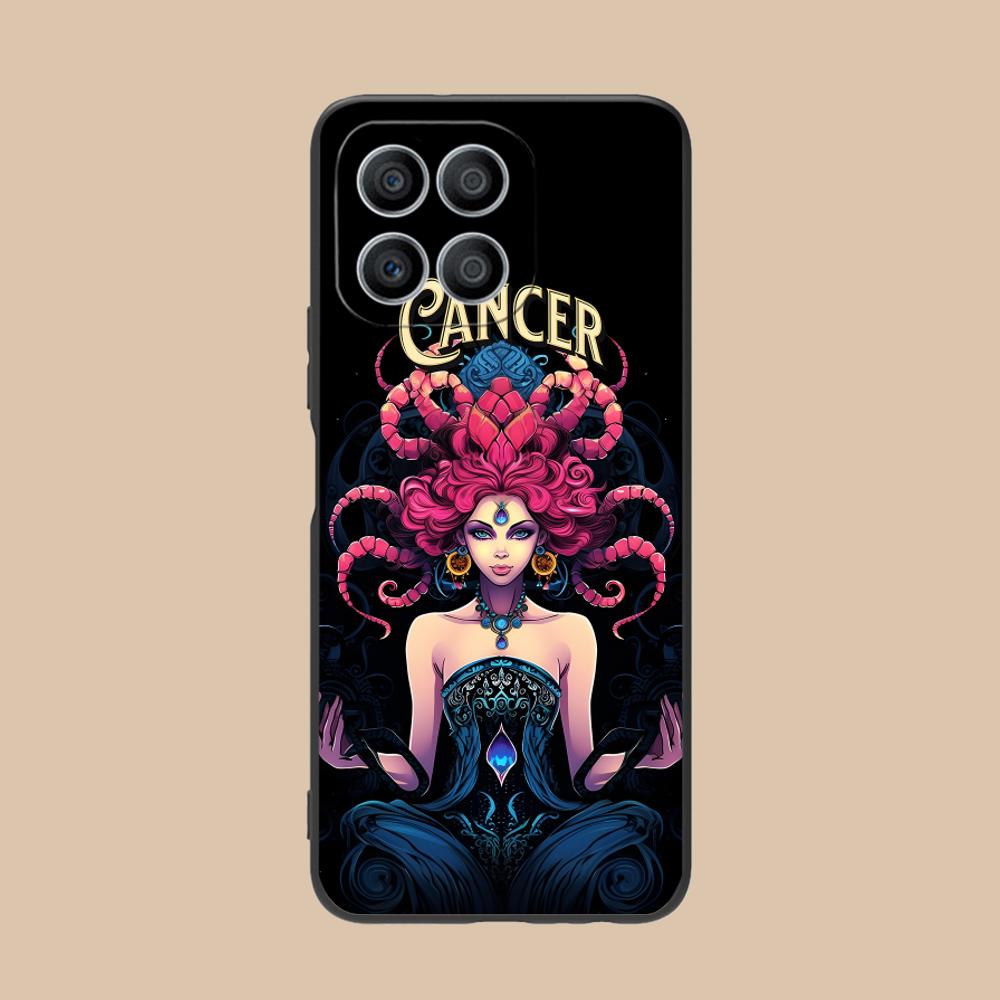 Zodiac Sign Cancer Mobile Phone Case for Honor 90 80 70 60 50 30 20 10 9 8 7 Pro S SE Lite 5G Colorful Printing Cover Pretty