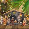 Christmas Nativity Set Manger Scene with Baby Jesus Figurines Christian Holiday Decor for Home, Living Room & Church