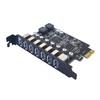 USB3.2 GEN1 5Gbps Adapter Card 7-port Expansion Card RENESAS Control D720201+720210 5Gbps PCIE X1