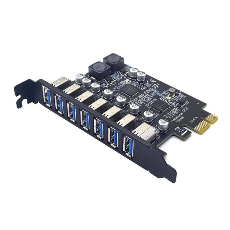USB3.2 GEN1 5Gbps Adapter Card 7-port Expansion Card RENESAS Control D720201+720210 5Gbps PCIE X1
