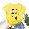 Cotton T-Shirt Short Sleeve Round Neck Women 2d Print Tops