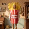 Party Cosplay Costume Adults Fast Food Costume, Unisex Hot Dog Hamburger French Fries Men Dress Up Outfit for Halloween Holiday Theme Clothing