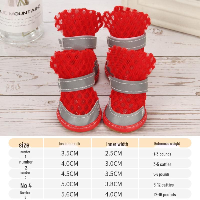 

Сандалии из дышащей сетки для маленьких собак - 4 шт. Size 4 (8-12 jin)