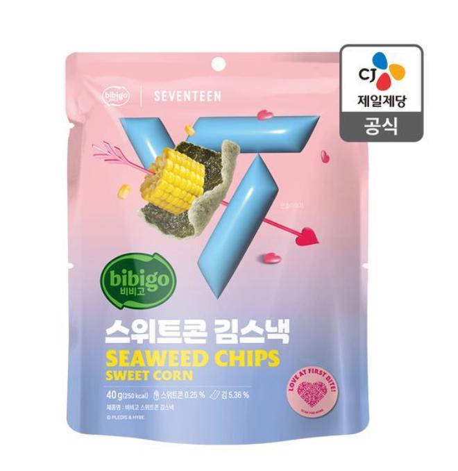 bibigo X Seventeen Ким Снэк 40г (Кальмар в кляре / Оригинальный / Сладкая кукуруза / Картофель)