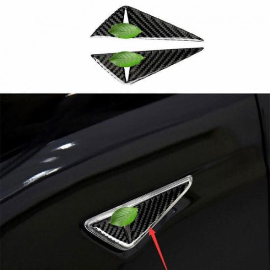 Real Carbon Fiber Air Flow Vent Side Fender Decor For Tesla Model X 2016-