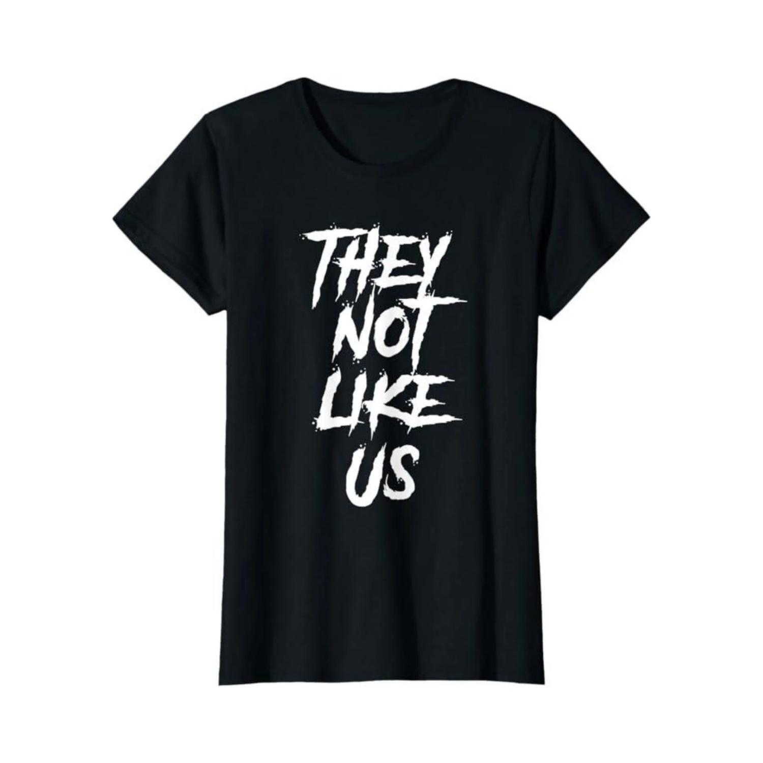 THEY NOT LIKE US SHIRT NOT LIKE US SHIRT THEY NOT LIKE US Women s Crewneck High Quality Fashion Trend 100% Cotton T-Shirt 01232 S чёрный