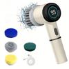 New Electric Cleaning Brush Multifunctional Kitchen Bathroom Toilet Portable Powerful Clean Brush LED Display