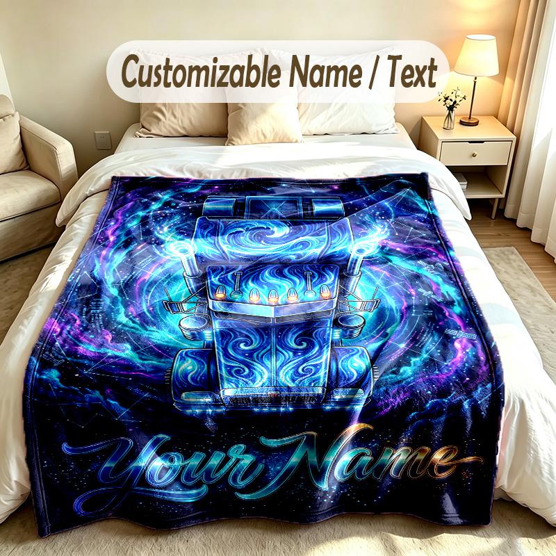 Fantasy Magic Theme Soft Blanket Personalized Custom Name Text Print Warm Blanket Home Sofa Bedroom Decor