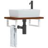 VidaXL Wall-mounted Vanity Shelf Steel and Solid Oak Wood, Floating Vanity Shelf, Vanity Shelf for Countertop 3302348