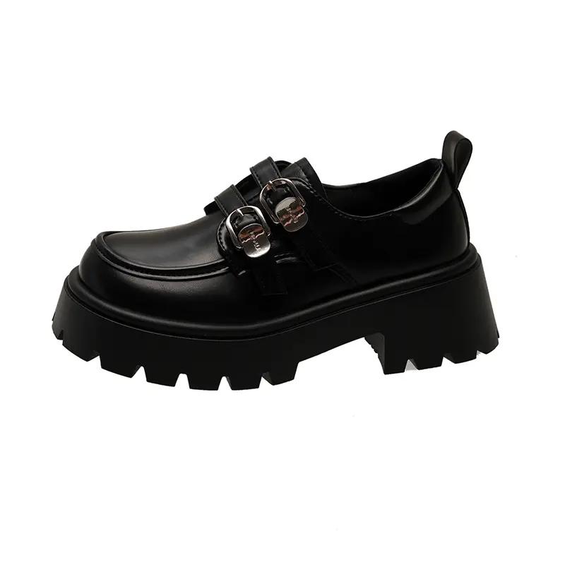 Autumn Fashion Shoes for Women Platform Casual Woman Pumps British Style Oxfords Round Toe Female Footwear Preppy New Retro