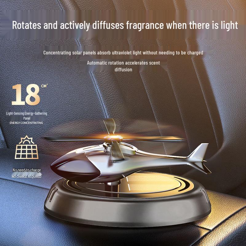 Solar-Powered Rotating Car Essential Oil Air Freshener Ornament