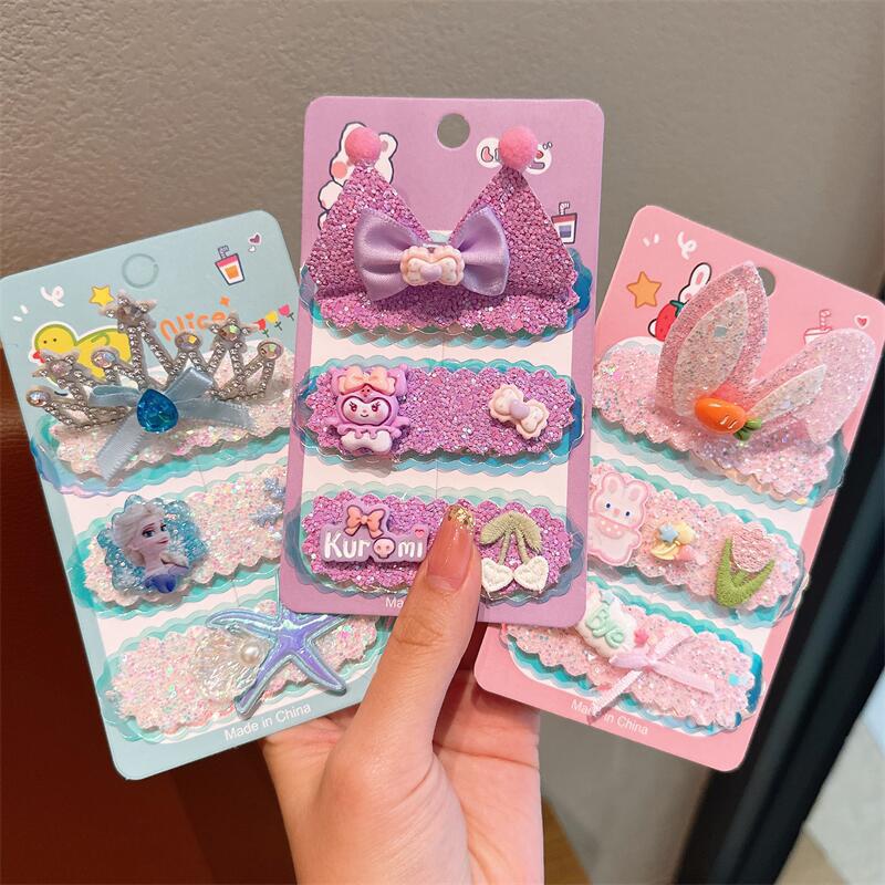 Cartoon Bangs Sticker Children'S Broken Hair Artifact Baby Does Not Hurt Hair Velcro Hairpin Girl Back Head Finishing Hair Accessories