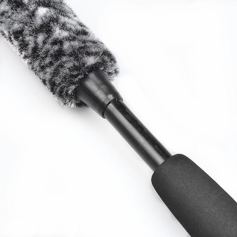 1 Pcs Car Tire Brush Wheel Brush Wool Fiber Stick Brush Car Crevice Brush Cleaning Brush Large, Medium and Small Wool Brush