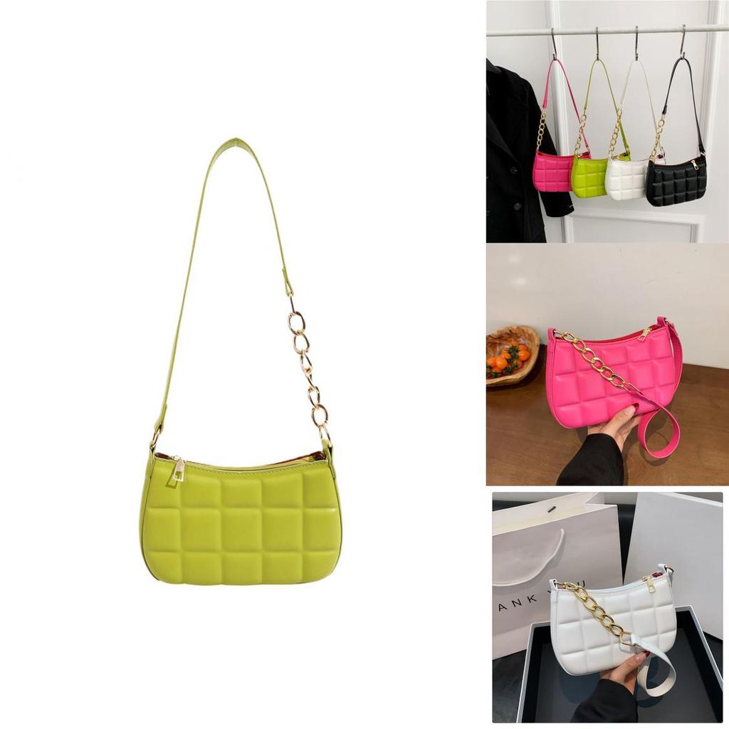 Trendy City Minimalist Grid Embossed Shoulder Bag For 2023 Fall/winter Season