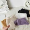 Elastic Ribbed Ankle Socks Thickened Imitation Mink Velvet for Women, Soft Plush Socks, Thermal Winter Crew Warm Solid Color Cozy Hosiery Home