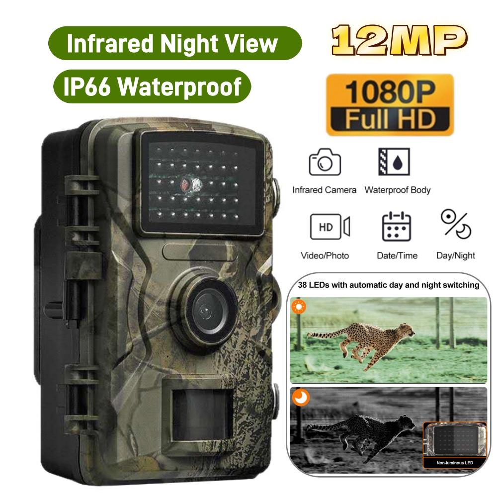 1080P Hunting Trail Camera 12MP Waterproof Infrared Night Vision Motion Activated Trigger for Wildlife Monitoring and Scouting