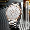 NIBOSI Men's Big Face Chronograph Analog Watch Stainless Steel Casual Date Display