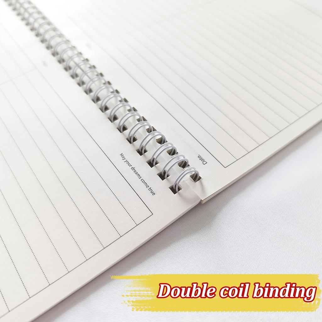 B5 Top Spiral Notebook Thickened Grid Lined Journal Student Sectioned Study Note Book for Exam Preparation