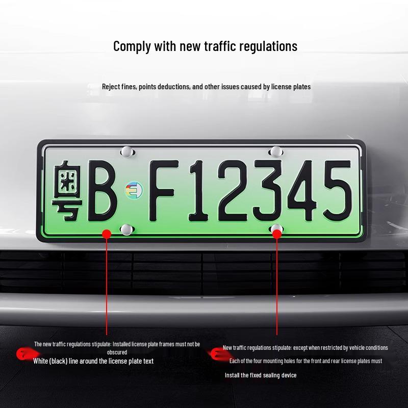 Tesla Model 3/Y Kennzeichenhalterahmen - Neue Version, Halterung mit vollem Schutz