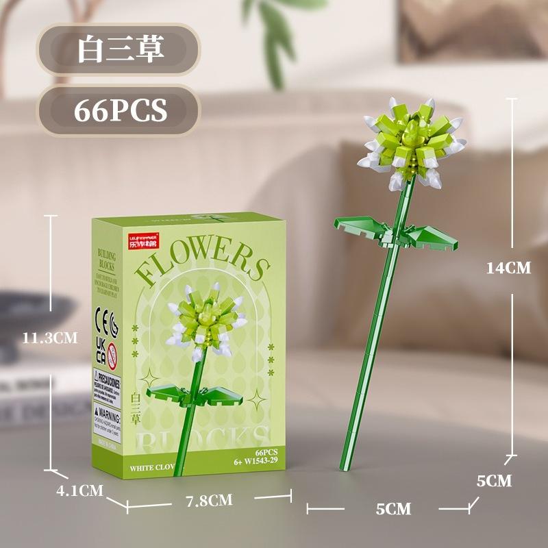 Bouquet Flower Mini Particle Blocks Flowers Model Micro Building Bricks Creative Desk Decor For Adults Toys for Children