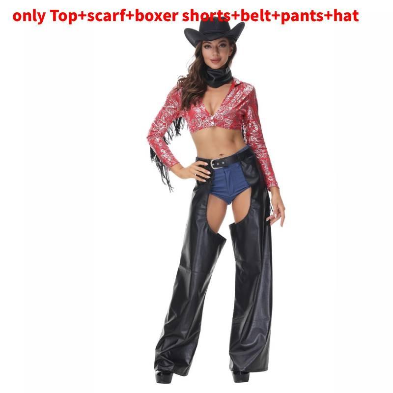 Decor Western Tassel Denim Cosplay Clothing For Halloween Themed Party Dress Up