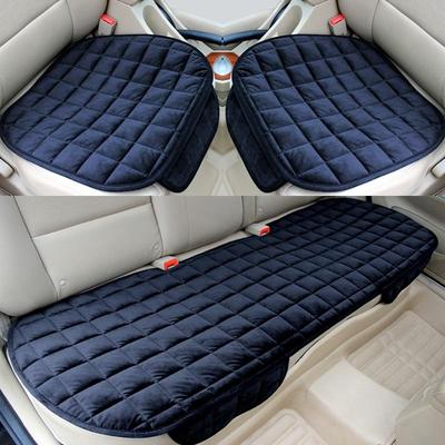 Car Seat Cover Front Rear Flocking Cloth Cushion Non Slide Winter Auto Protector Mat Pad Keep Warm Universal Fit