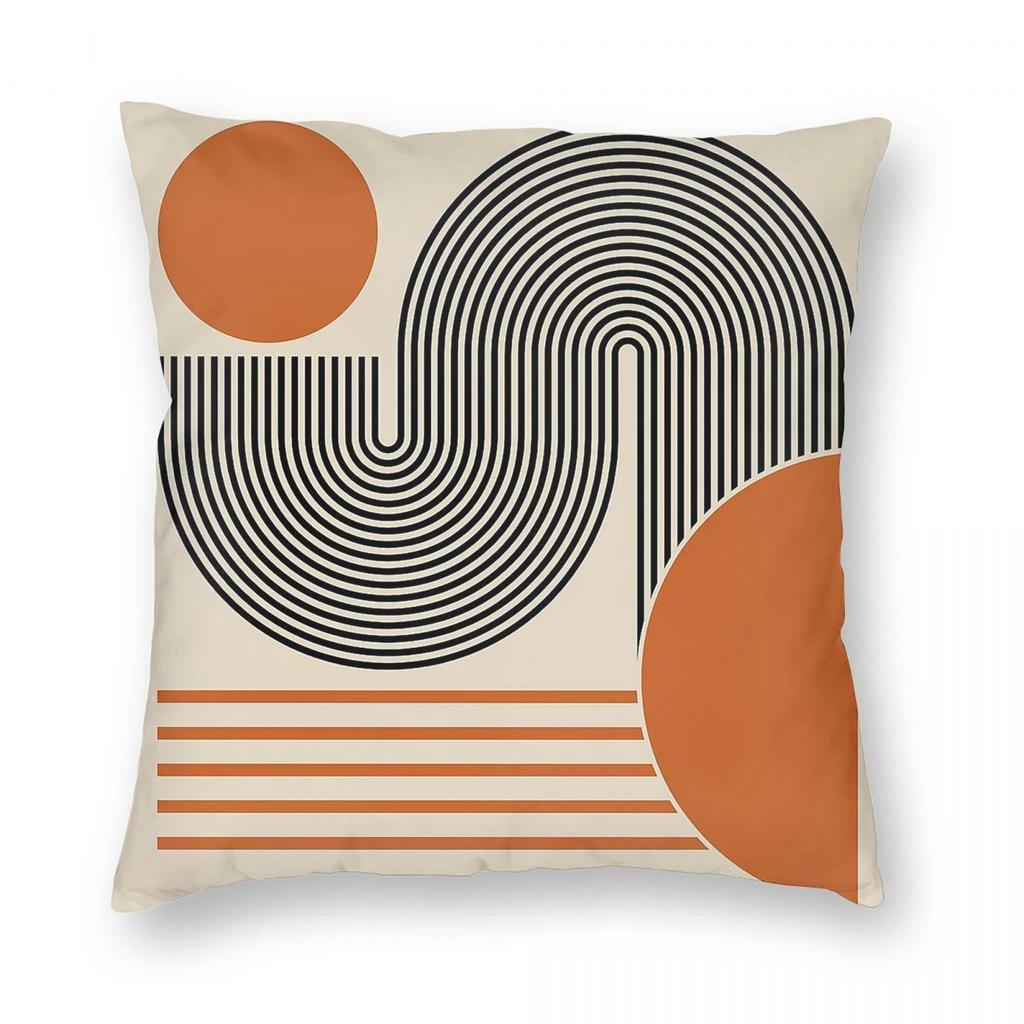Bauhause Minimalistisch Vierkant Kussensloop Polyester Linnen Fluweel Patroon Rits Decoratieve Sierkussenhoes Bank Kussenhoes