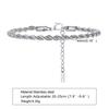 2/3/4/5mm Men's Stainless Steel Twisted Rope Chain Bracelets,Hip Hop Punk Adjustable Gold Color Chain Wristband Gift