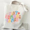 Teacher's Day Gift Teacher Print Canvas Tote Bag Women Handbag Colored Letters Teacher Canvas Tote Bag Floral Shoulder Bag